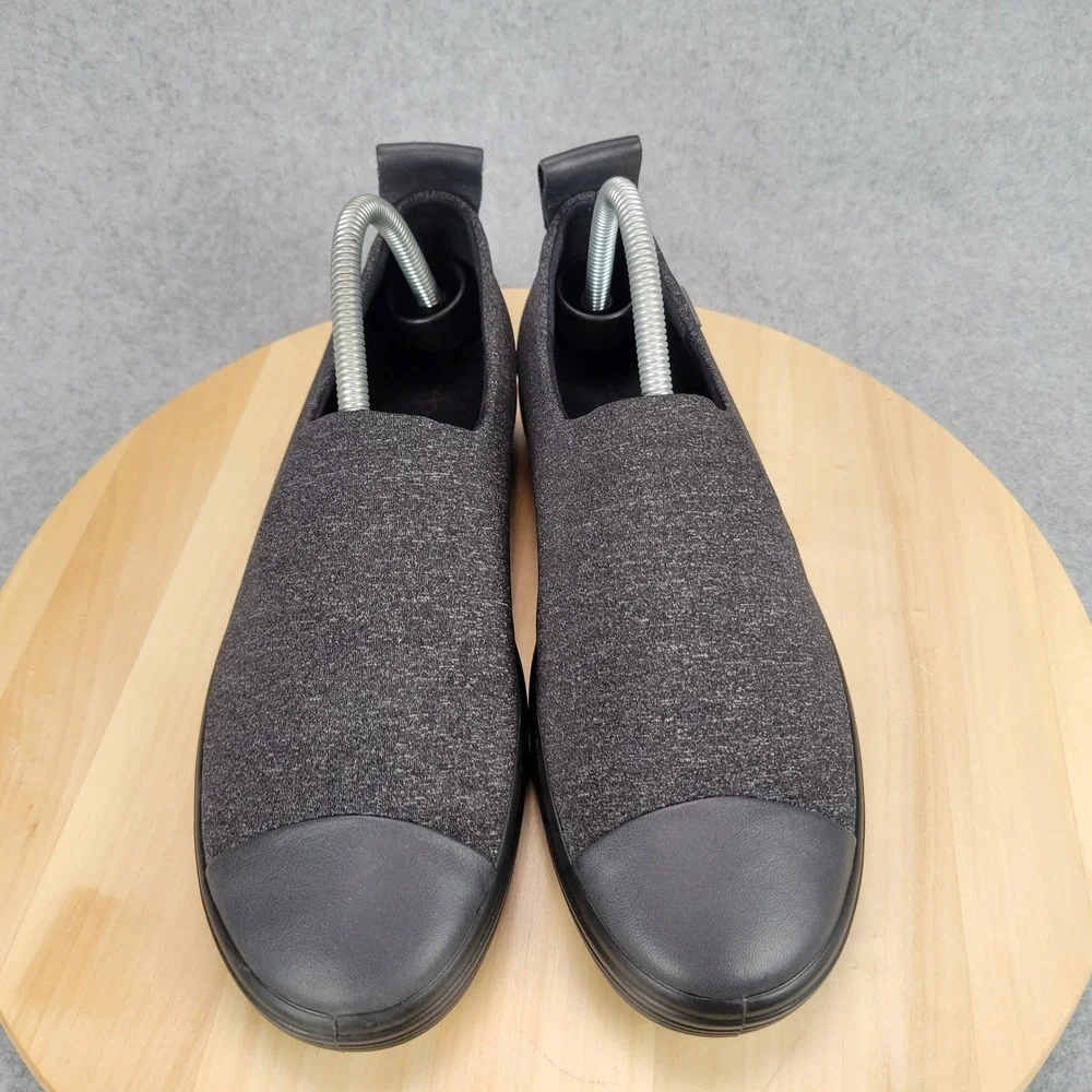 ECCO Soft 7 Gore Tex Slip On Sneakers Charcoal Grey Leather Waterproof Womens 40